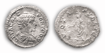 Septimius Severus und Antoninus III. (Caracalla) für GETA Caesar > 205 n.Chr.(Ø 17 mm)